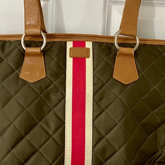 POUT Designer Baby Diaper Bag Quilted Large Brown - Picture 3 of 16